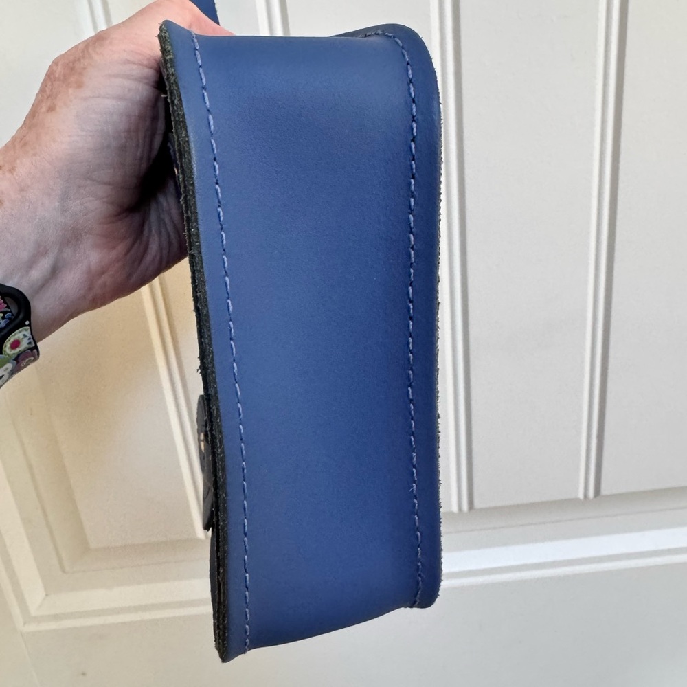The Cambridge Satchel Company Blue Leather Mini Satchel. 6.5” by 5” by 2” - Picture 4 of 7
